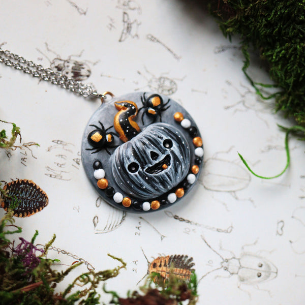 Spider Mama Samhain Medallion Necklace