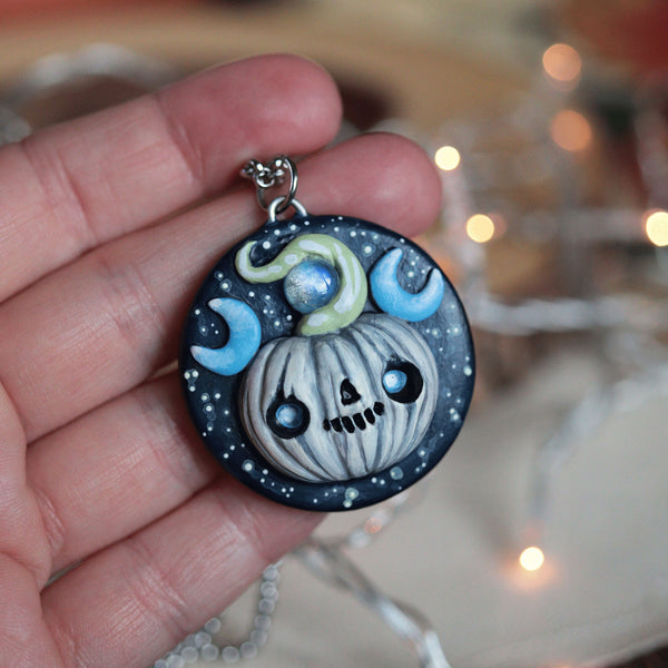 Blue Moon Medallion Necklace
