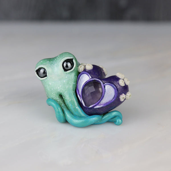 Amethyst Valentine Octopus Figurine