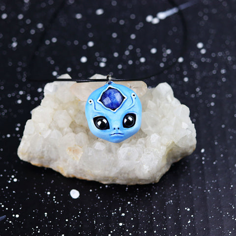 Blue Sapphire Alien Necklace