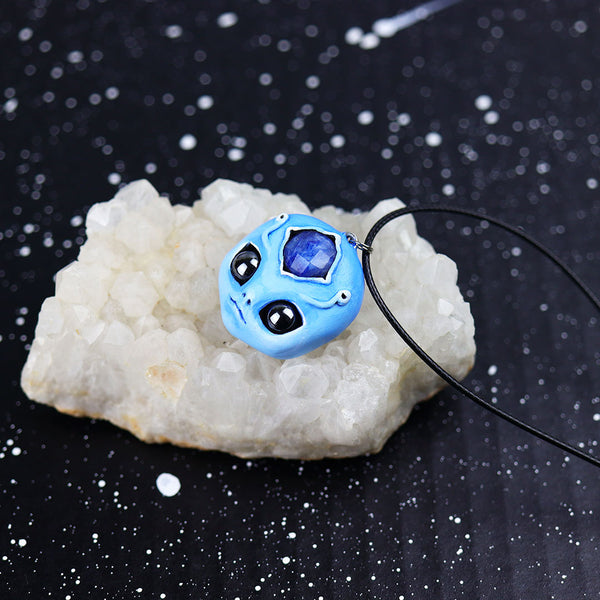 Blue Sapphire Alien Necklace