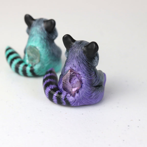 Purple Raccoon Figurine